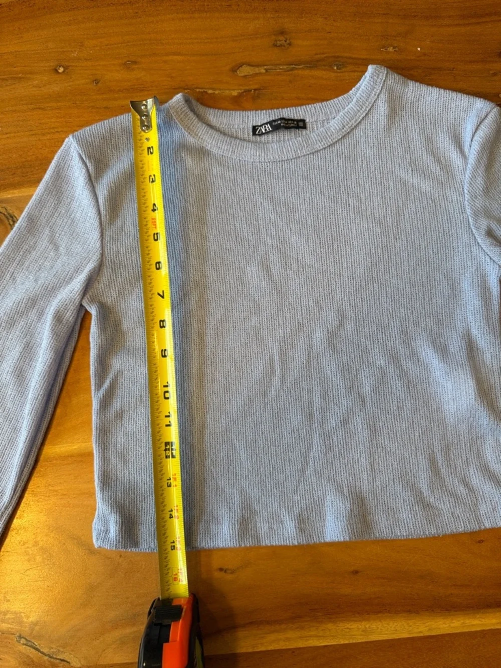 Zara Y2K Minimalist Lightweight Knit Sweater Blue Cropped Top (VGUC)‎